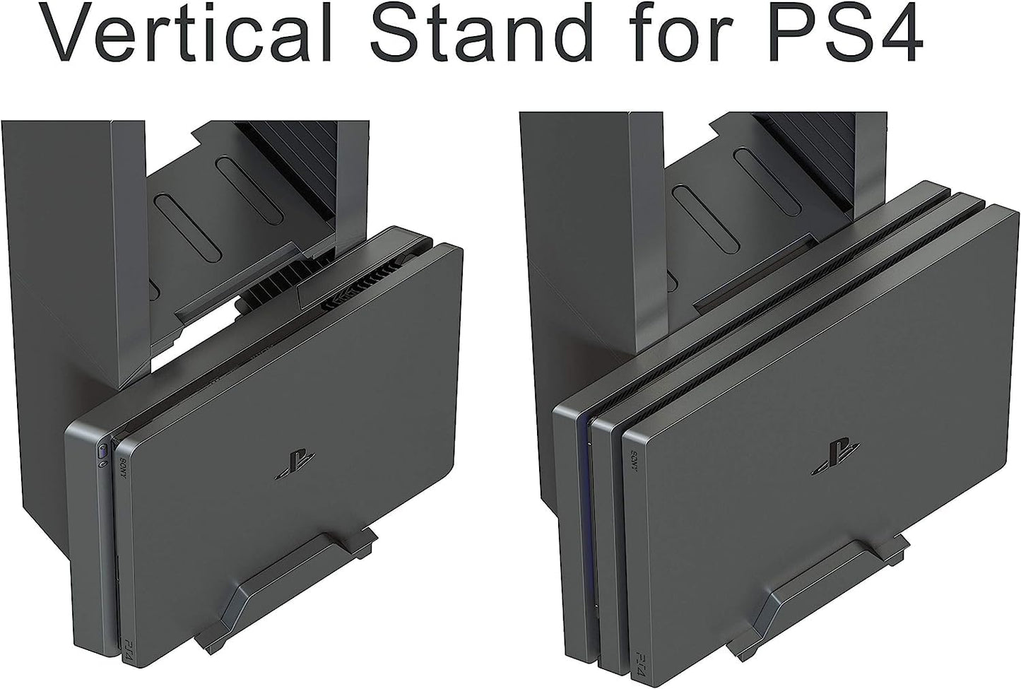 Skywin Video Game Storage Stand Tower for PS5/PS4/Xbox - 24 CD Organizer, VR Hanger, 12x8x5 inches, Black, Model SW-DBOR