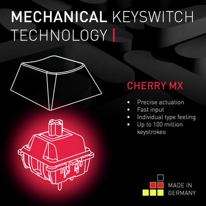 Cherry MX Board 3.0 S Wired Mechanical Keyboard - Aluminum, MX Red Silent Switches, Black, Model G80-3874LWAUS-2