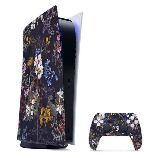 MightySkins Gaming Skin for PS5 / Playstation 5 Digital Edition Bundle - Midnight Blossom | Protective Viny wrap | Easy to Apply and Change Styles | Made in The USA