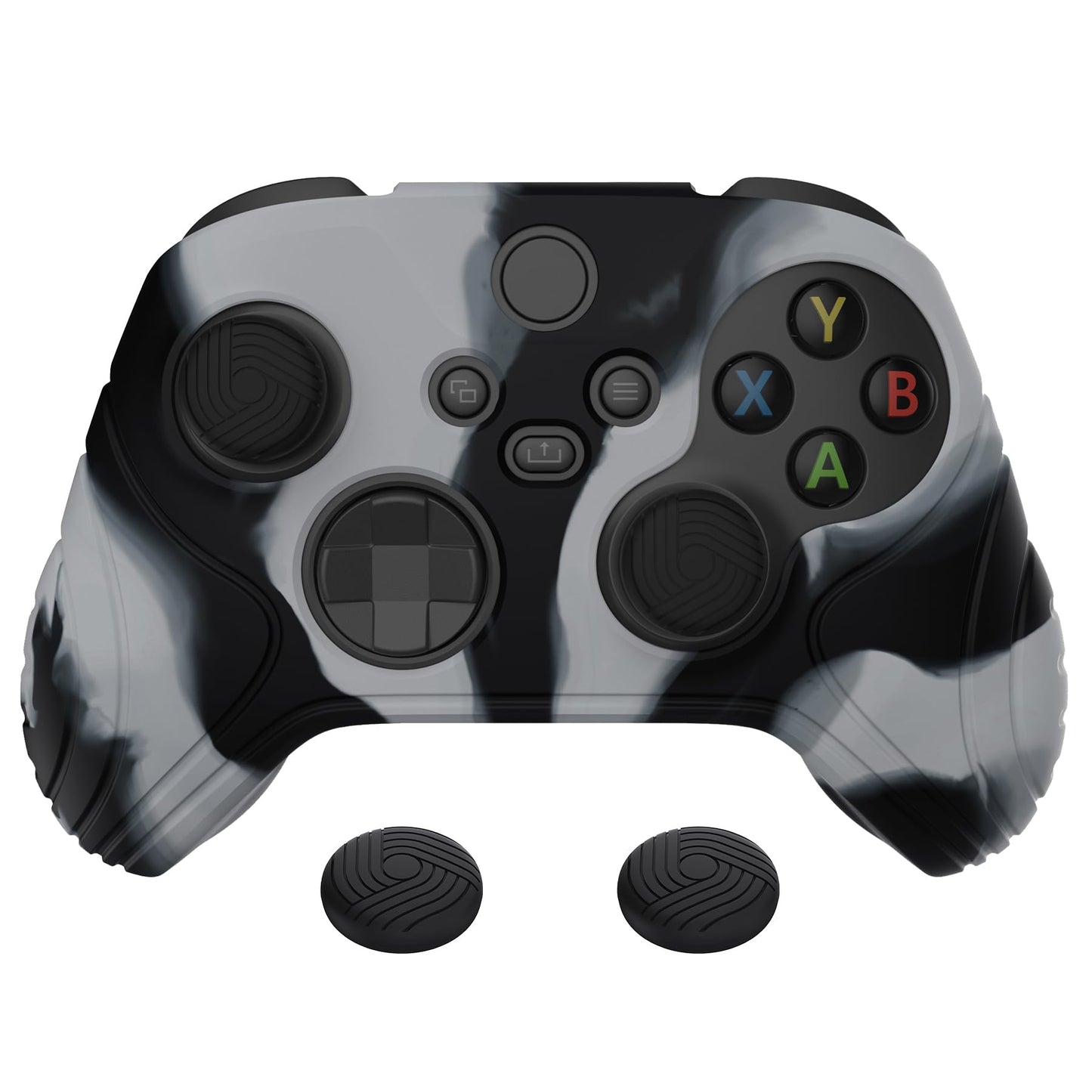 eXtremeRate PlayVital Samurai Edition Anti-Slip Controller Grip Silicone Skin for Xbox Core Controller  Ergonomic Protective Case Cover for Xbox Series S/X w/Thumb Grips - New Hope Gray & Black