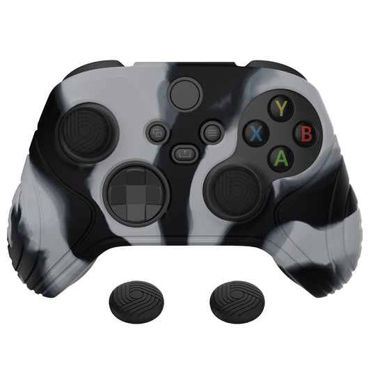 eXtremeRate PlayVital Samurai Edition Anti-Slip Controller Grip Silicone Skin for Xbox Core Controller  Ergonomic Protective Case Cover for Xbox Series S/X w/Thumb Grips - New Hope Gray & Black