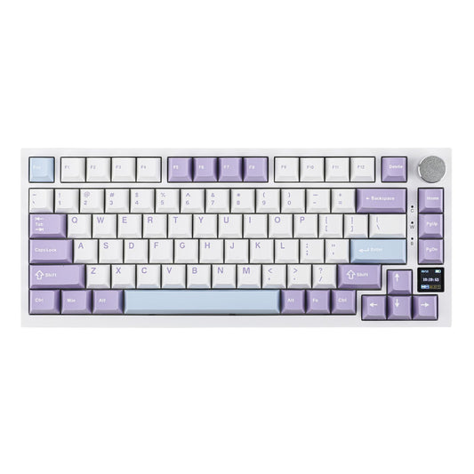 EPOMAKER Ajazz AK820 Pro 75% Wireless Mechanical Keyboard, TFT Smart Display, Gasket-Mounted, Bluetooth/USB-C, Purple, Flying Fish Switch
