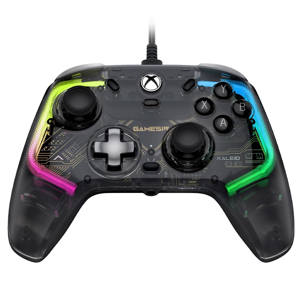 GameSir Kaleid Controller for Xbox Series X|S  Xbox One Windows 10/11 & Steam  Wired Gaming Gamepad with Hall Effect Joysticks/Hall Trigger  Anti-Drift Joystick  Plus and Play - Transparent Black