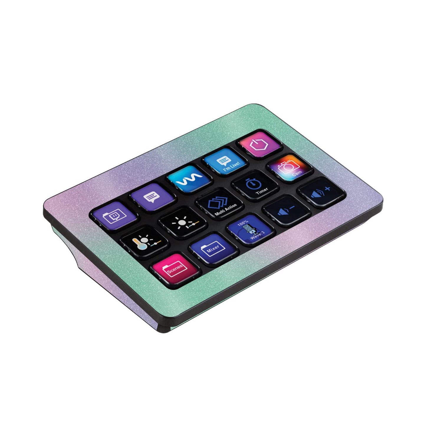 MightySkins Glossy Glitter Skin Compatible with Elgato Stream Deck MK.2 - Cotton Candy | Protective  Durable High-Gloss Glitter Finish | Easy to Apply and Change Styles | Made in The USA