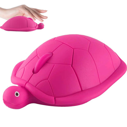 elec Space Wireless Turtle-Shaped Mouse - 2.4G Optical, 3 Buttons, 12x7.7cm, Hot Pink