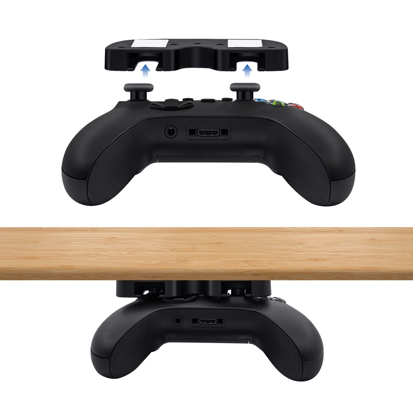 Mcbazel Under Desk Mount for Xbox & Switch Pro Controller - Black, Model MT-000044, Durable ABS Material, Space-Saving Design