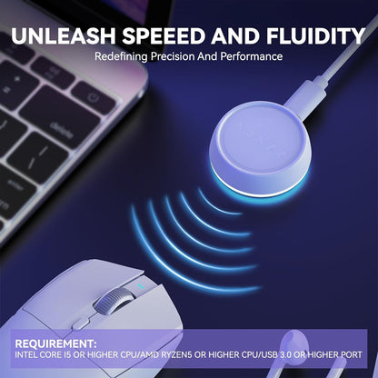 A.JAZZ 2.4GHz USB Receiver Dongle - Plug&Play Type C, 4K Polling Rate, Wireless AJ139Pro Dual Mode Mouse, White