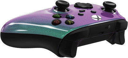Custom Controllerzz Wireless Controller for Xbox Series X/S & One - Soft Touch Feel - X/S Green & Purple Chameleon - Model XB1-ST