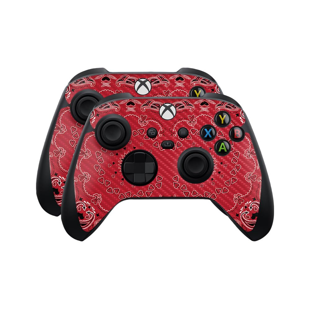 Carbon Fiber Skin Compatible with Microsoft Xbox Series X|S Controller (2 Pack) - Bandana - Premium 3M Vinyl Protective Wrap Decal Cover - Easy to Apply | Crafted in The USA by MightySkins