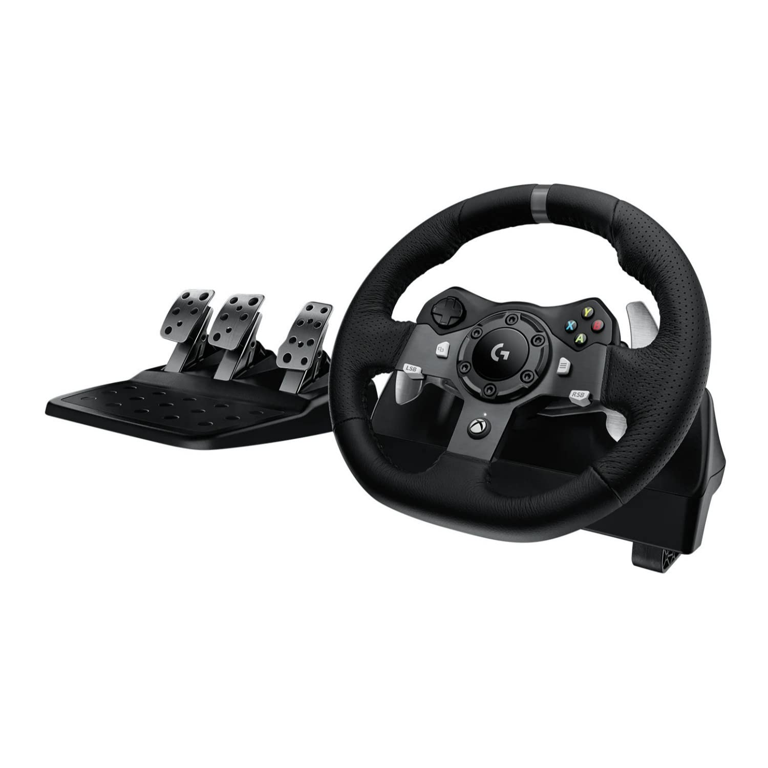 logitech G920 Dual-motor Feedback Driving Force USB Racing Wheel with Responsive Pedals for Xbox One (Renewed)