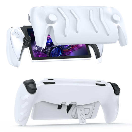 JOYTORN Full Protective Case Cover for PlayStation Portal Remote Player - Detachable Front Shell, Anti-Slip Design, White