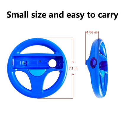 DOYO Steering Wheel for Nintendo Wii Remote - 2 Pack Racing Game Accessories - Red and Blue