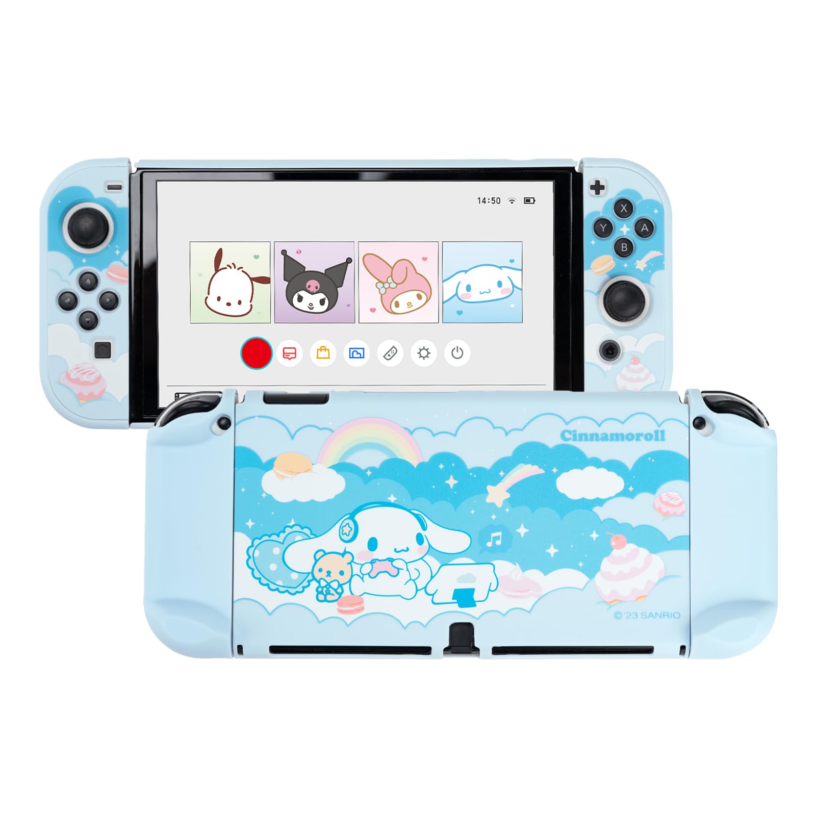 Kuitmor Switch Protective Case for Switch OLED Kawaii Cartoon Protective Shell Hard PC Slim Cover Case Compatible with Switch OLED Console and Joy Con