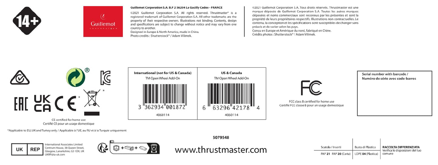 Thrustmaster TM Open Wheel Add-On for Xbox One - Black, Model 4060114