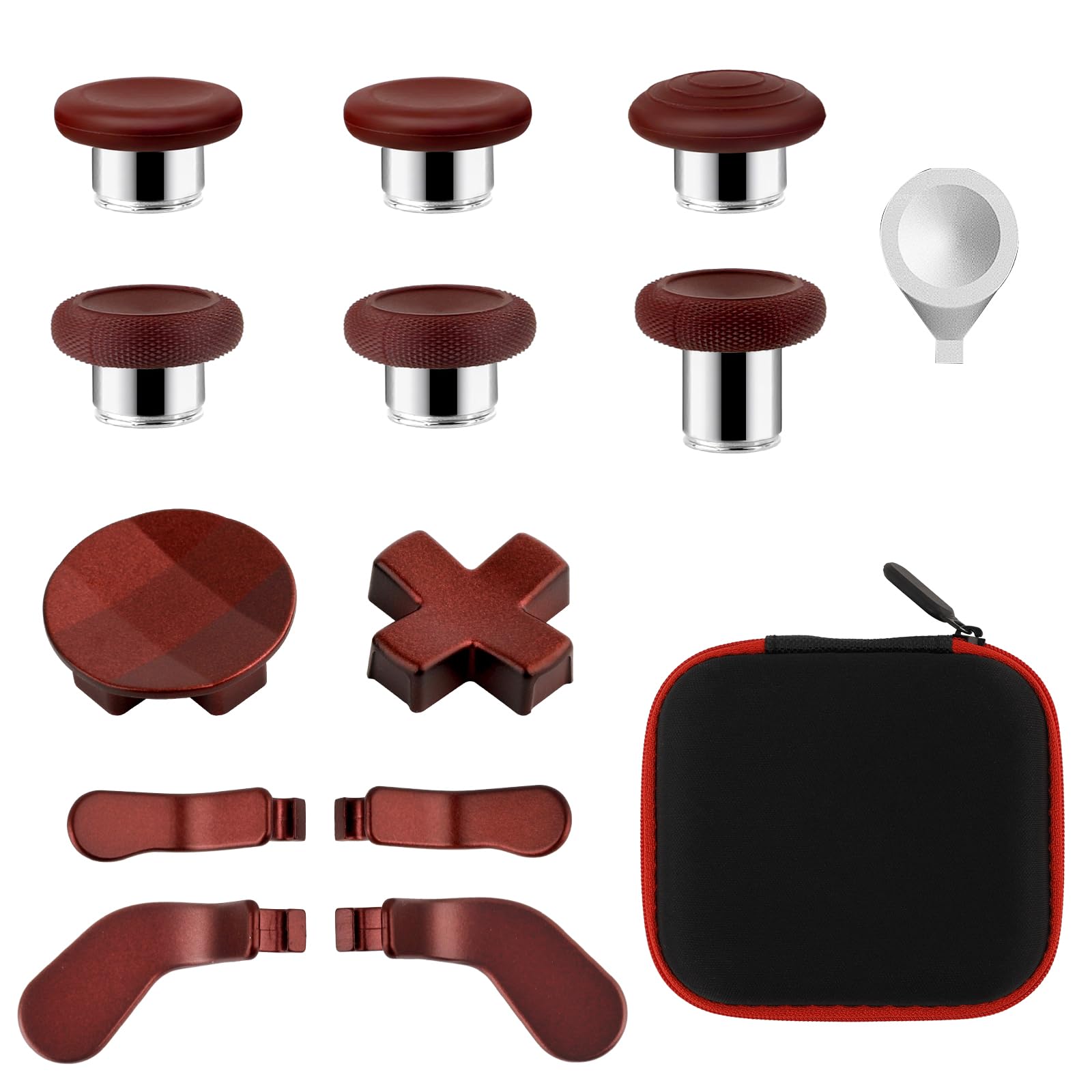 Accessories for Xbox One Elite Series 2 Controller(Model 1797)  Metal Thumbsticks Paddles Joysticks Replacement Parts Kits Compatible with Xbox Elite Wireless Controller Series 2 Core(Dark Red)