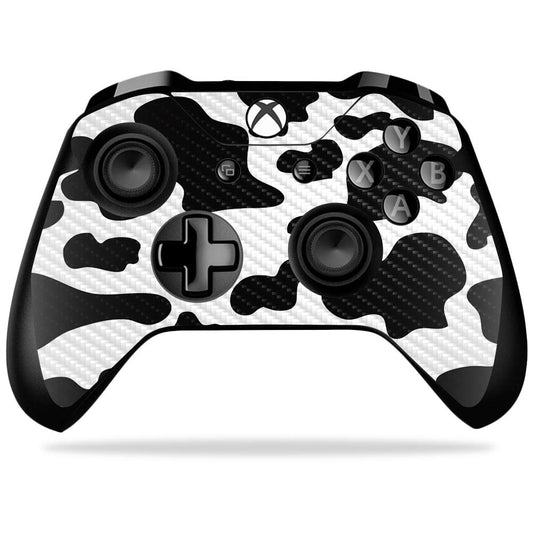 MightySkins Carbon Fiber Skin for Microsoft Xbox One X Controller - Cow Print | Protective  Durable Textured Carbon Fiber Finish | Easy to Apply  Remove  and Change Styles | Made in The USA