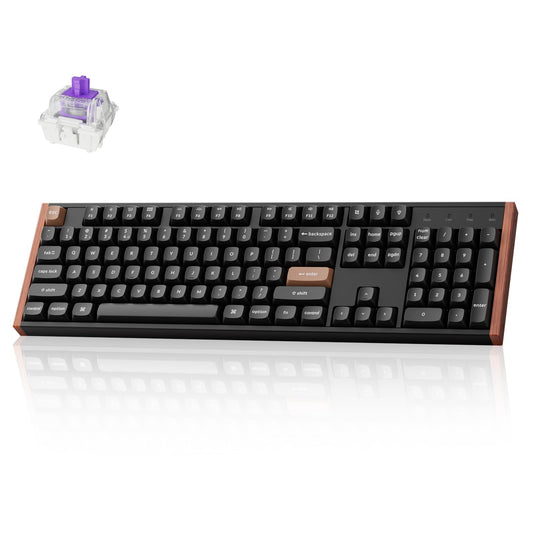 Keychron K10 HE Hall Effect Keyboard Wireless  Magnetic Switch Hot Swappable  Adjustable Actuation Rapid control button Mode with Aluminum + Wood Frame  Full-Size Custom RGB for Mac Windows Linux - Black