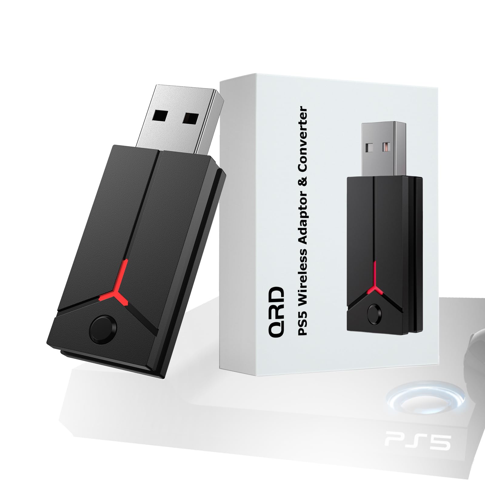 QRD 2-in-1 Wireless Adapter Converter for PS5 & PC, Model US-BP-A3, Wireless Connectivity