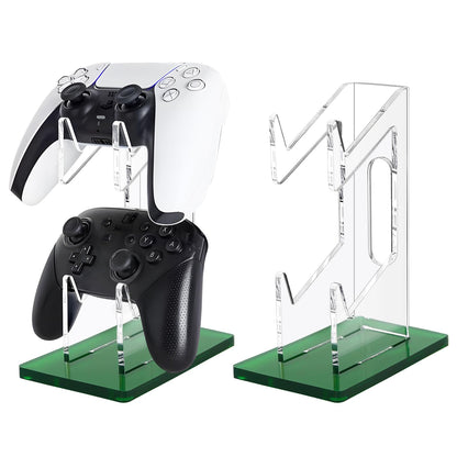 FYY Game Controller Holder - 2-Tier Acrylic Stand for Nintendo Switch, Xbox, PS5, PS4 - Green, Model 1897