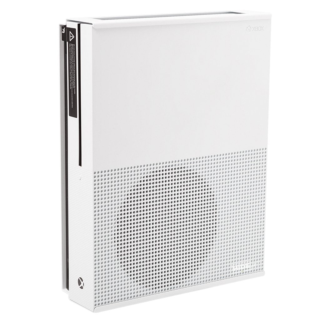 HIDEit Mounts X1S Wall Mount for Xbox One S - registered designed in 2019  Made in USA - White Steel Mount for Xbox One S to Safely Store Your Xbox One S on Wall Near or Behind TV