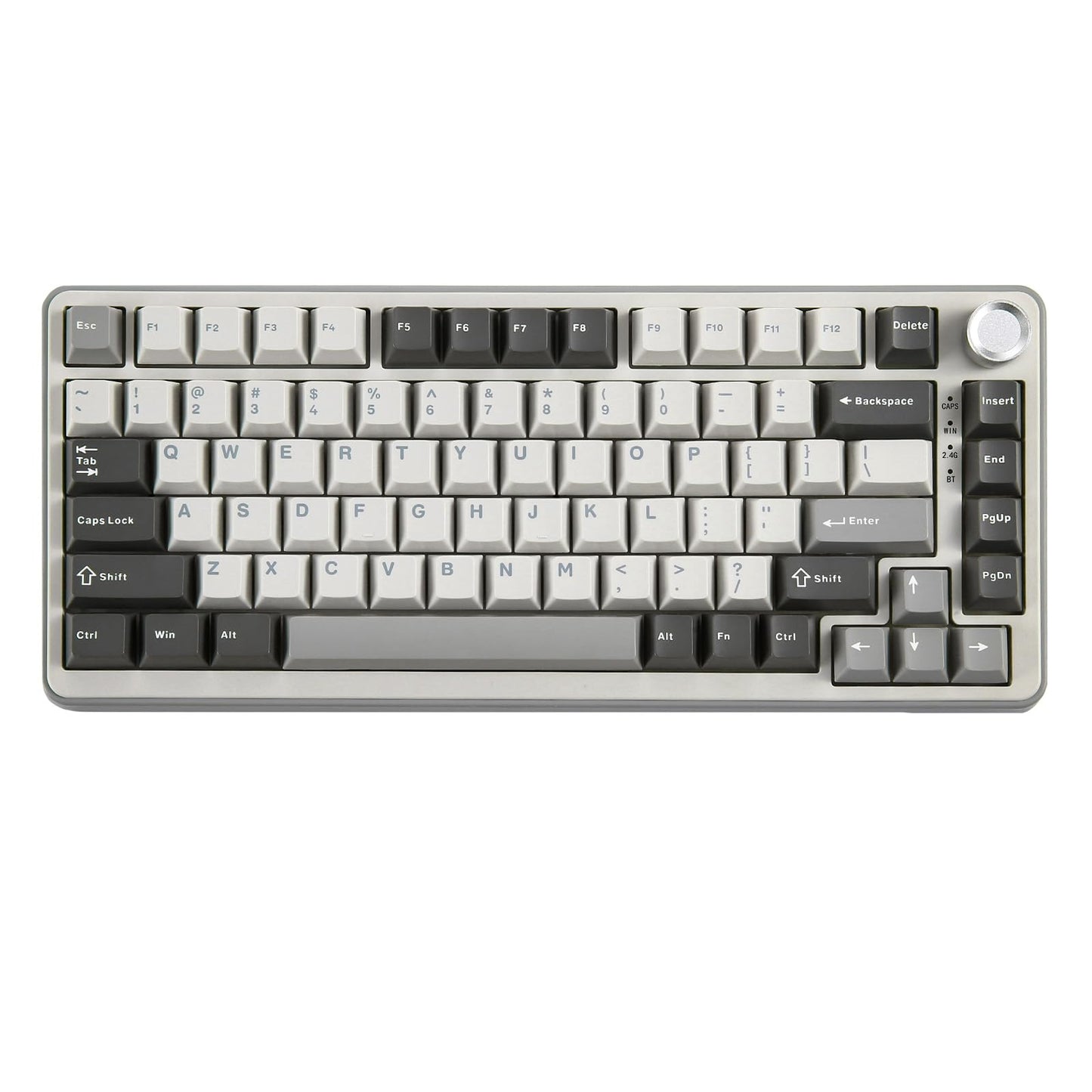 YUNZII B75 PRO Wireless Mechanical Keyboard 75% Layout with Knob Hot Swap Gasket Custom Structure Creamy Pre-lubed Switches RGB Backlit Bluetooth/Type-C/2.4G for Win/Mac(Cocoa Cream V2 Switch Grey)