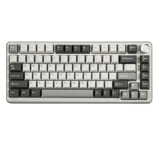 YUNZII B75 PRO Wireless Mechanical Keyboard 75% Layout with Knob Hot Swap Gasket Custom Structure Creamy Pre-lubed Switches RGB Backlit Bluetooth/Type-C/2.4G for Win/Mac(Cocoa Cream V2 Switch Grey)