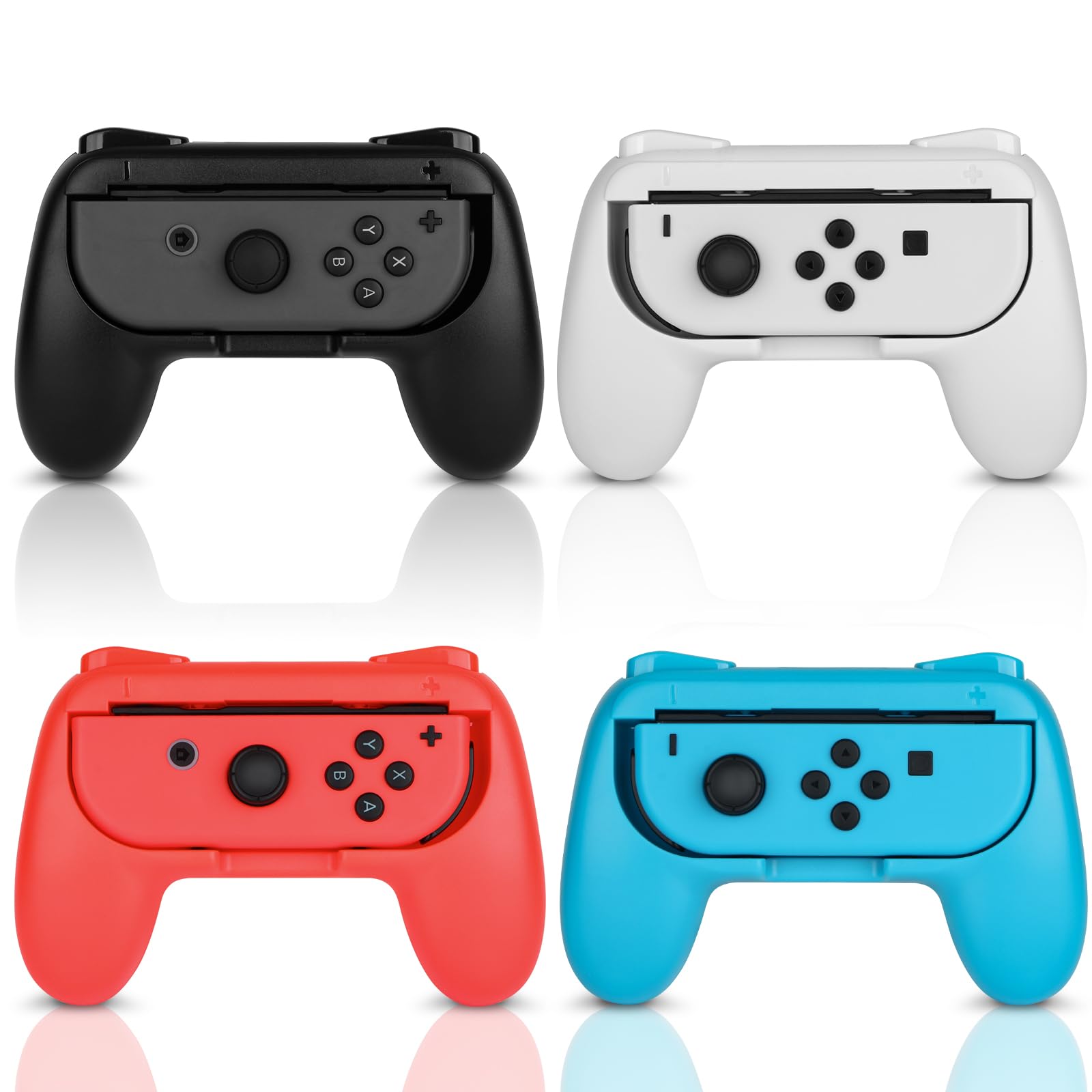 JoyHood Hand Grips for Switch/Switch OLED  Ergonomic Hand Grip Controller Handle Compatible with Joy Con and Switch OLED Model 2021 (4 Pack)