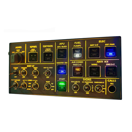 EnuoChbuild Flight Simulator Panel 4-in-1 OVH - Backlit Edition for MSFS 2020/2024, Compatible with FENIX, FBW & ini, Plug and
