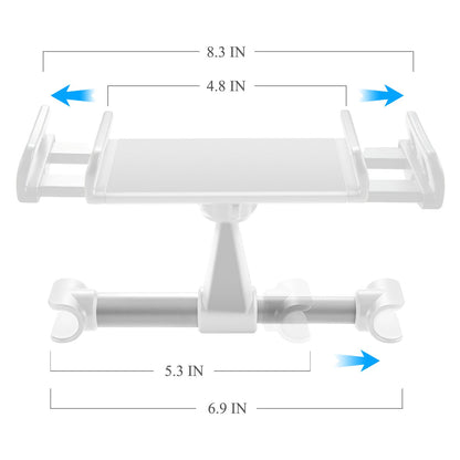 FYOUNG Car Headrest Mount for Switch & Devices (4"-11") - Adjustable Holder, White, Model NT32NW-XX-1-1