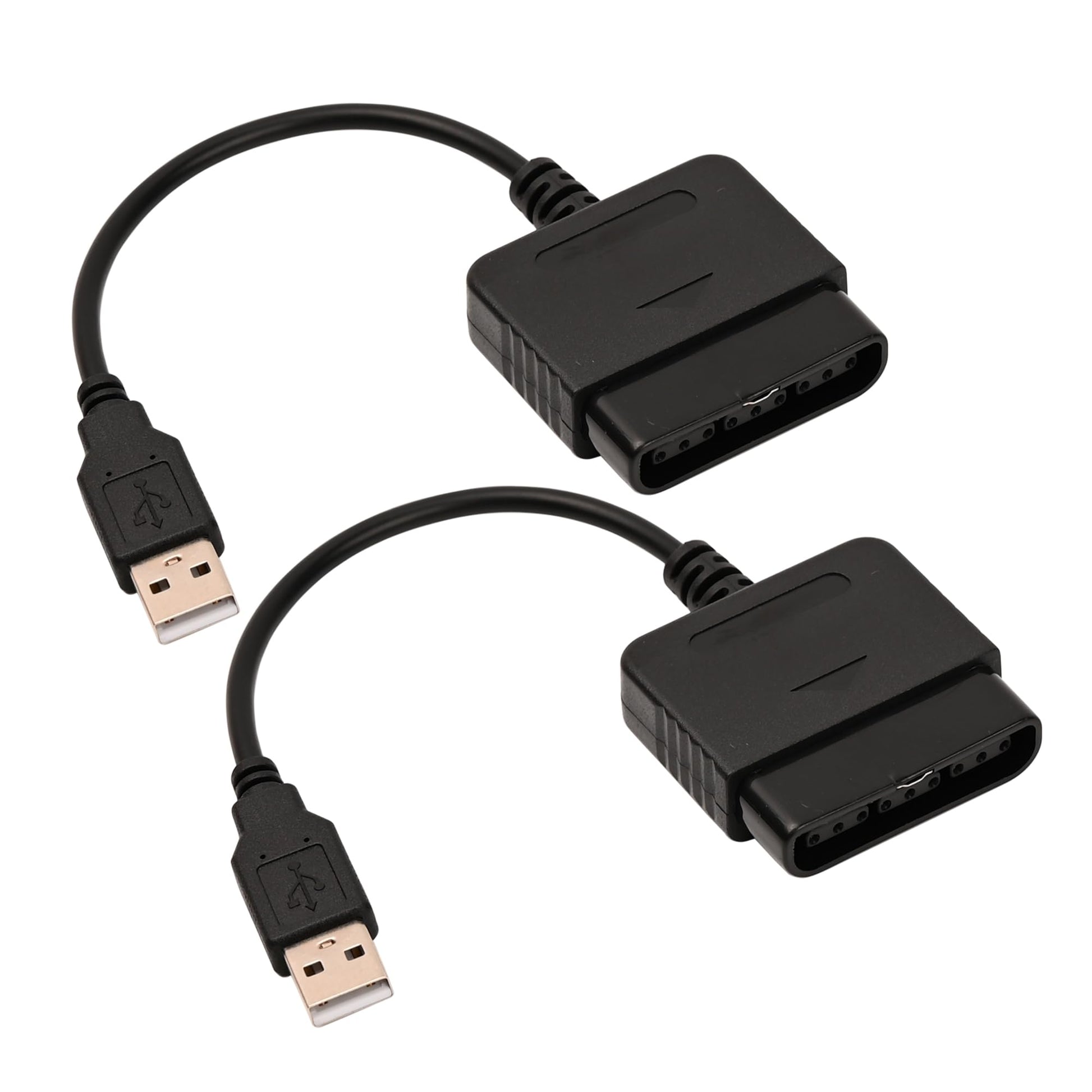 CUENSTOP 2 Packs PS2 to USB Adapter Converter Cable, Compatible with Sony PlayStation 2 PS2 Guitar Controller to PC / PS3 Contro