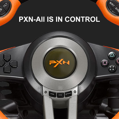 PXN V3II Racing Wheel - 180° USB Steering Wheel with Pedals for Xbox One/PS4/Switch - Orange