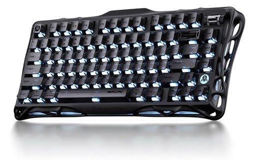 GravaStar Mercury K1 75% Wireless Mechanical Keyboard  Aluminum Alloy Gaming Keyboard with Knob  Hot Swappable  Linear Switches  Transparent Keycaps  RGB Backlit  2.4GHz/BT5.0/USB for PC Gaming