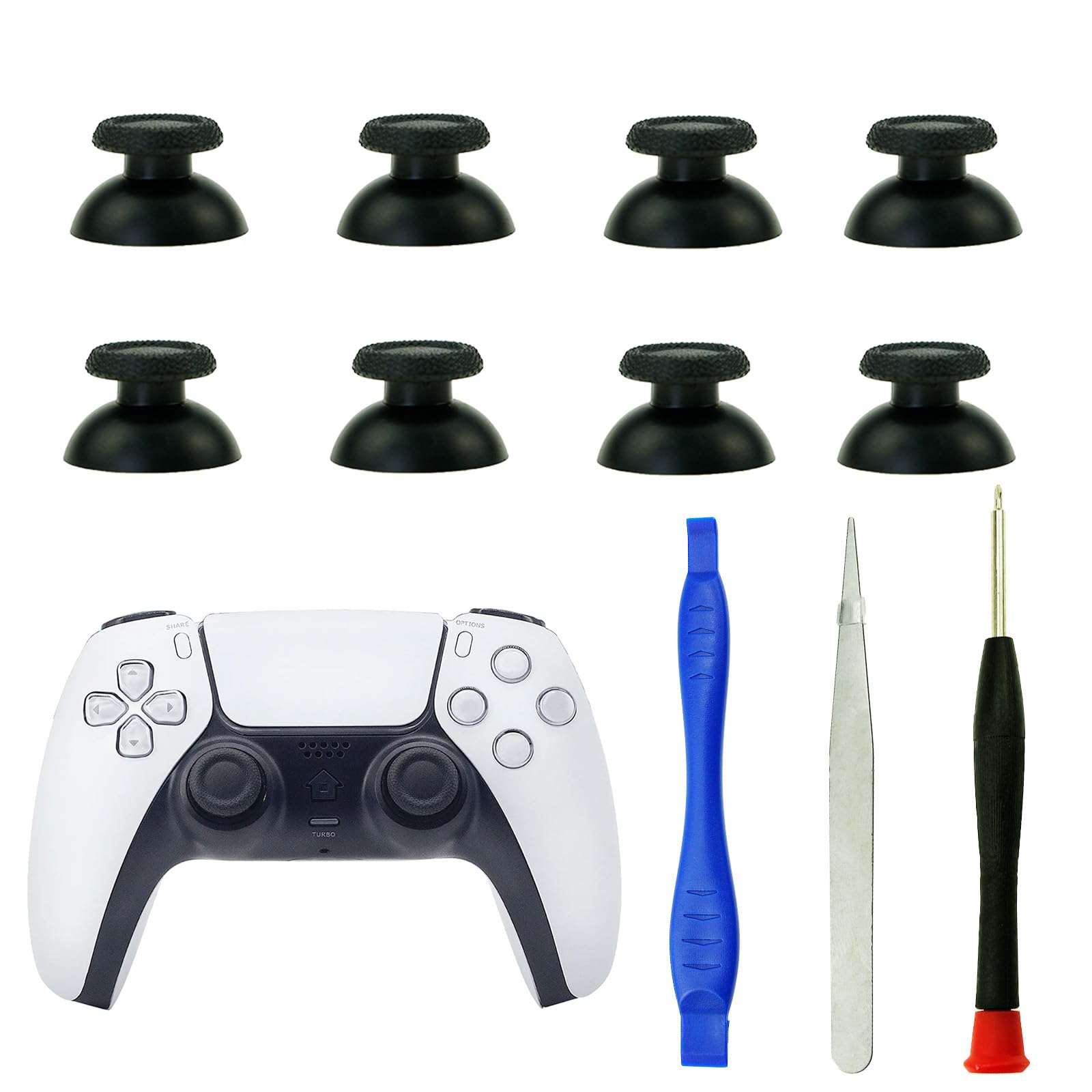CDHKOZ 8PCS Replacement Thumbstick for PS5 Controller  Repair Kit Analog Joystick Thumb Sticks Compatible with PS5 Tools Included.