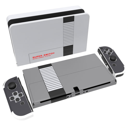 PlayVital Full Set Protective Stickers for Nintendo Switch OLED Model  Customized Vinyl Decal Skins for Switch OLED Console & Joycon & Dock & Grip - Classics NES Style