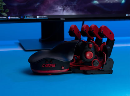 AZERON Cyborg Gaming Keypad - Programmable One-Handed Keyboard with Analog Thumbstick - Green - 29 Keys - Customizable 3D Printed Design