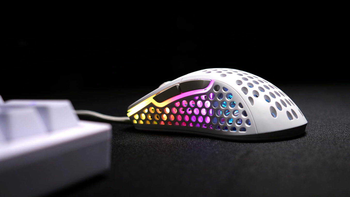 Xtrfy M4 RGB Ultra-Light Wired Gaming Mouse, Ergonomic Design, Pixart 3389 Sensor, White Edition