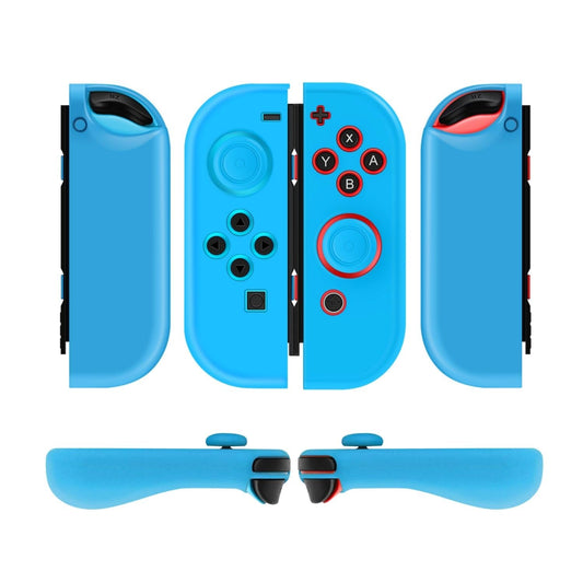 TNP Joycon Case for Nintendo Switch - Silicone Joy Con Case for Nintendo Switch & Switch Oled - Protective Switch Controller Case Cover with Thumb Grip Caps for Nintendo Switch Joycon (Neon Blue)