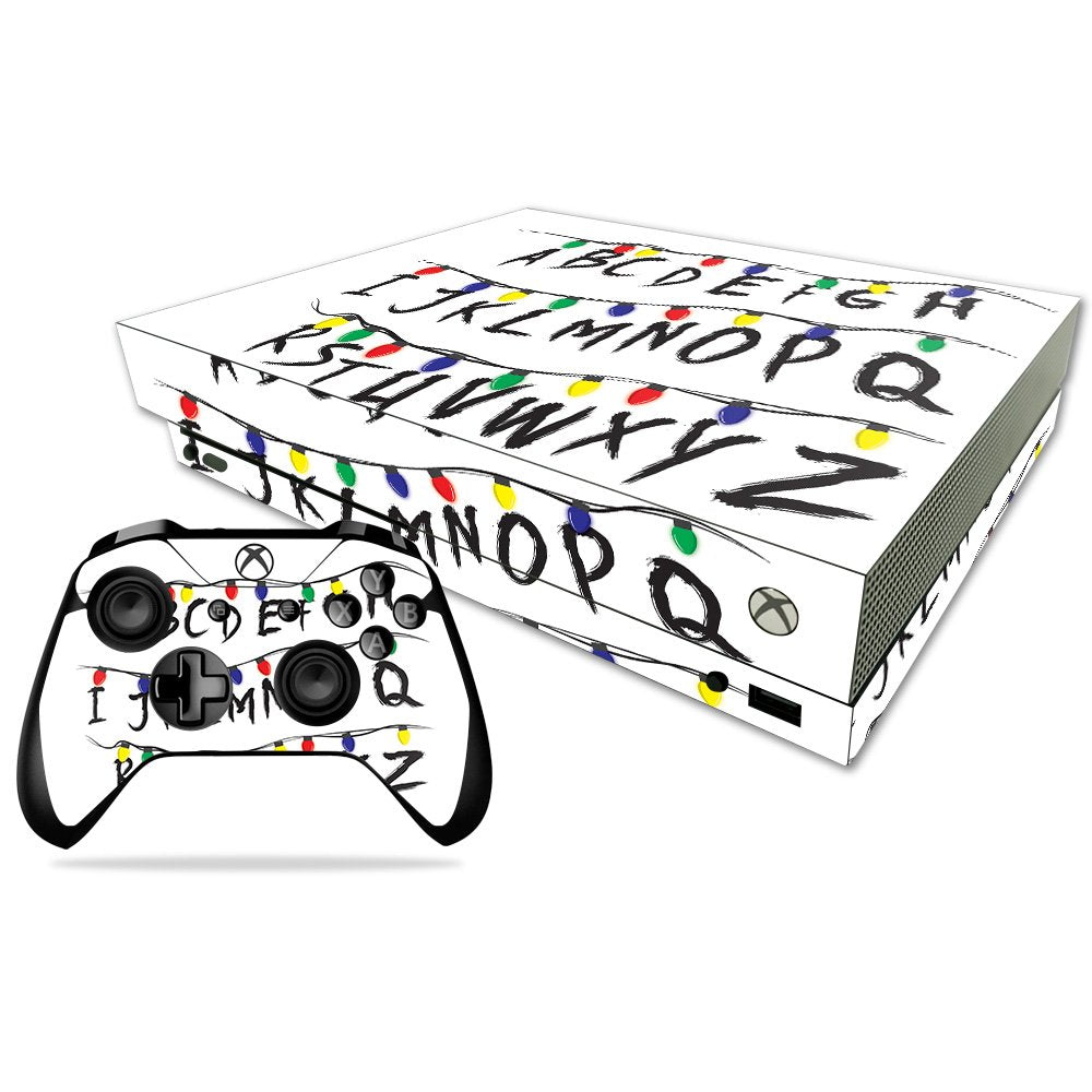 MIGHTY SKINS Xbox One X Skin - Stranger Alphabet Vinyl Decal Wrap, Durable & Easy to Apply, Model MIXBONXCMB-Stranger Alphabet
