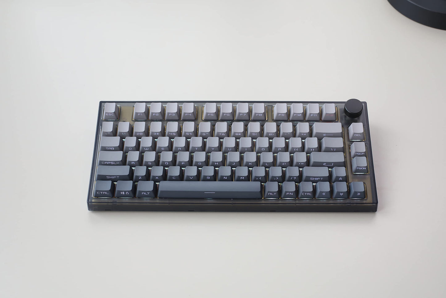 Keydous NJ80-AP Wireless Mechanical Keyboard - 75% Hot Swappable, Custom RGB, Gateron Milky Yellow Pro, Brass Plate, Bluetooth 5.0/2.4