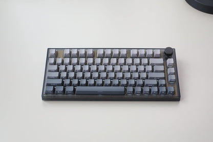 Keydous NJ80-AP Wireless Mechanical Keyboard - 75% Hot Swappable, Custom RGB, Gateron Milky Yellow Pro, Brass Plate, Bluetooth 5.0/2.4