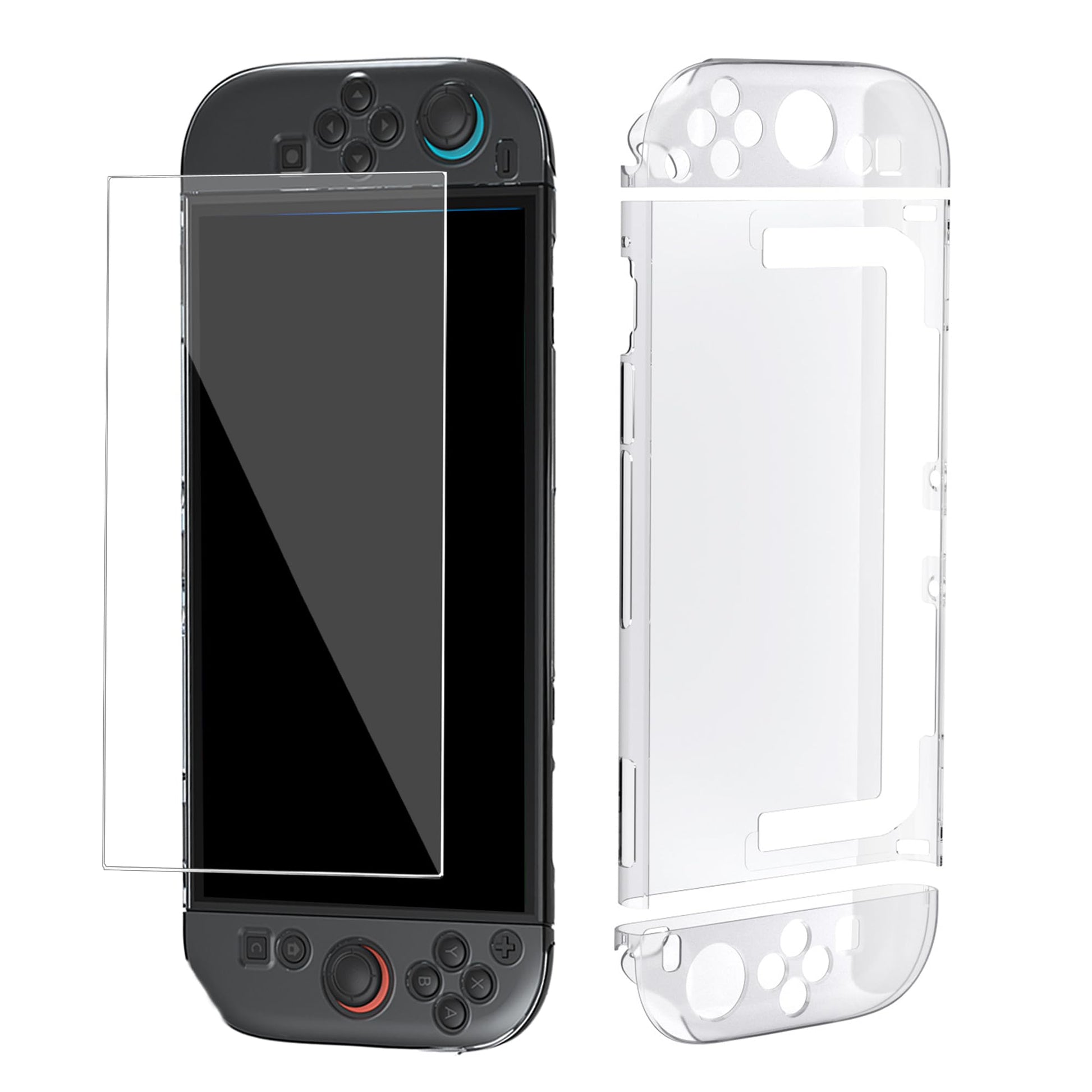 Dockable Clear Case for Switch 2(2025) with 7.9   Tempered Screen Glass Protector KAIPLAYHORIZON Protective Case PC Case Soft TPU Grip Cover for Joycons Anti-Scratch Shockproof