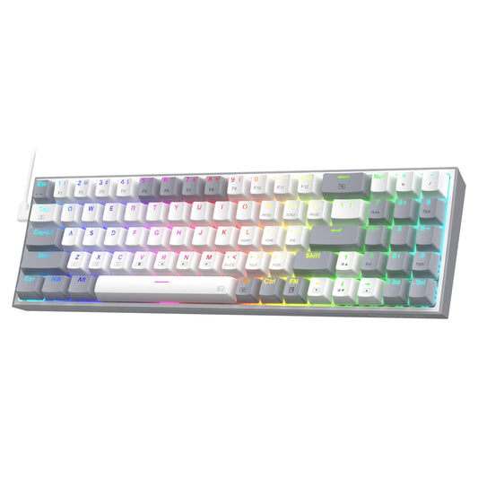 Redragon K628 Pollux 75% Wired RGB Gaming Keyboard  78 Keys Compact Mechanical Keyboard w/100% Hot-Swap Socket  Free-Mod Plate Mounted PCB & Dedicated Arrow Keys  Quiet Red Switch