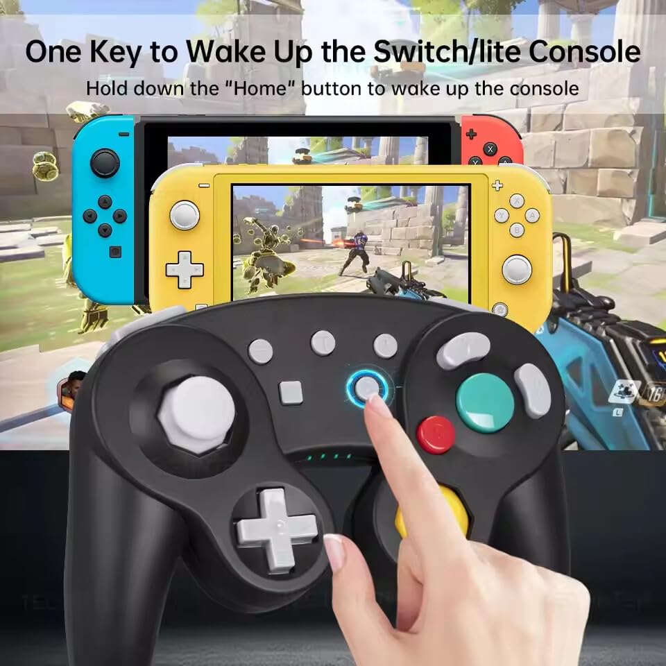 Donop Wireless Gamecube Style Controller for Nintendo Switch/PC - Black