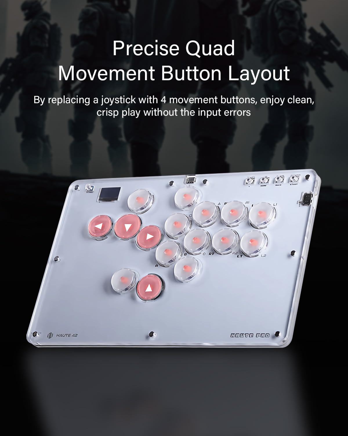 JZW-Shop Arcade Stick T16 - Leverless Controller for Switch/PC/PS4/PS3/Steam Deck, White, Turbo & Custom RGB, Hot-Swap Support