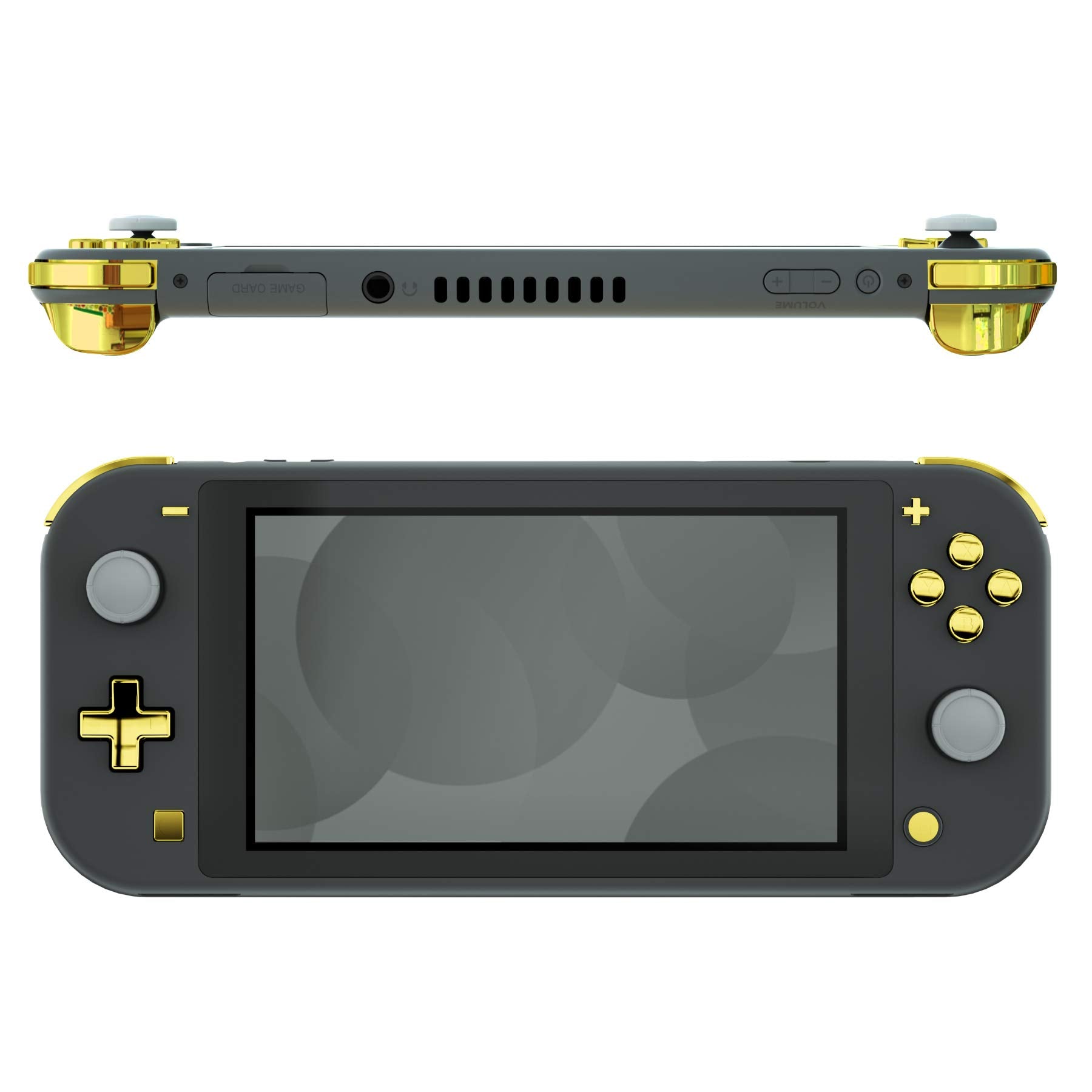 eXtremeRate Chrome Gold Glossy Replacement ABXY Home Capture Plus Minus Keys Dpad L R ZL ZR Trigger for Nintendo Switch Lite  Full Set Buttons Repair Kits with Tools for Nintendo Switch Lite