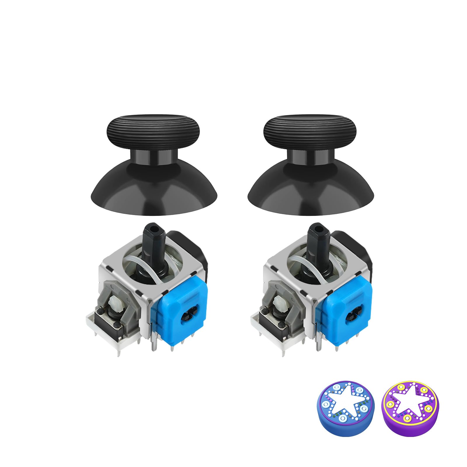 AKNES GuliKit TMR Electromagnetic Joysticks Replacement for DualShock PS4 Controller  Thumbstick Grips for PlayStation 4 Controller  Thumbstick Caps Included