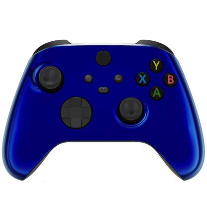 eXtremeRate Custom Shell for Xbox Controller - Chrome Blue Faceplate - Model FX3D404