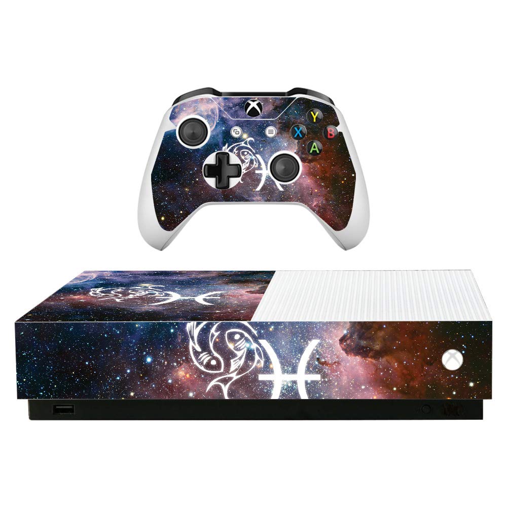 MightySkins Skin for Microsoft Xbox One S All-Digital Edition - Pisces | Protective  Durable  and Unique Vinyl Decal wrap Cover | Easy to Apply  Remove  and Change Styles | Made in The USA
