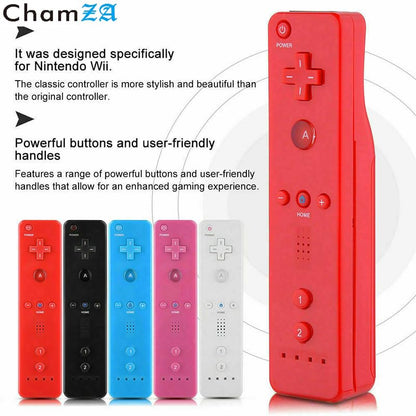 ChamZA Wireless Motion Remote Controller Gamepad for Wii/Wii U - Pink with Silicone Case & Hand Strap