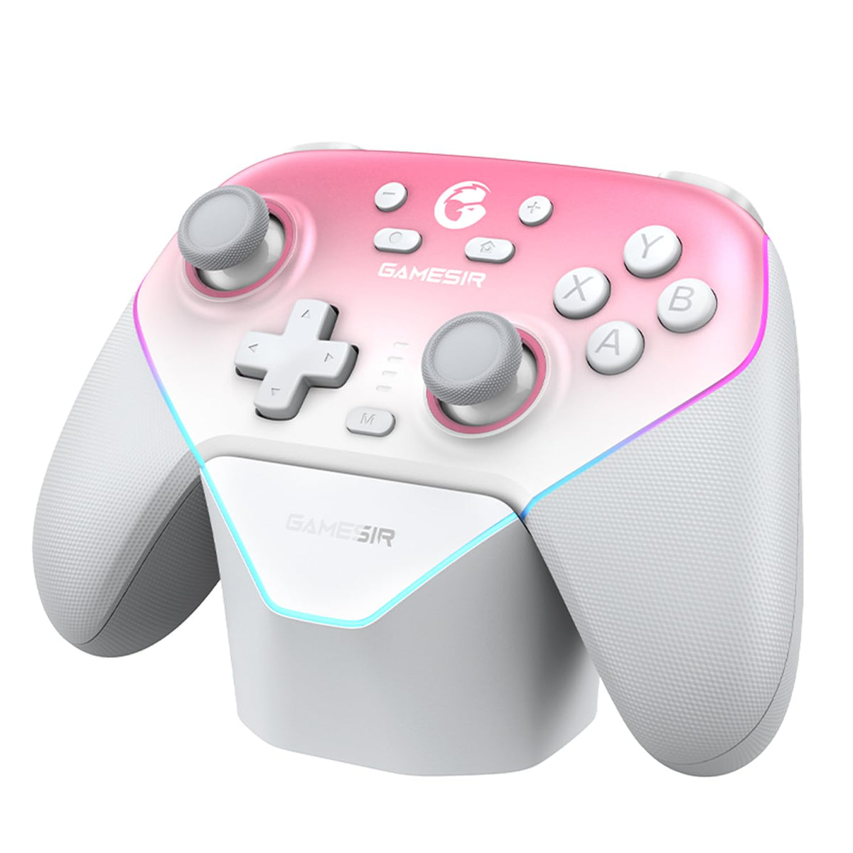 GameSir Super Nova Multiplatform Game Controller - 2.4G Wireless for PC/Switch/iOS/Android - Hall Effect Joystick & control buttons  1000Hz Polling  Magnetic Faceplate  RGB Lighning (Whipped Pink)
